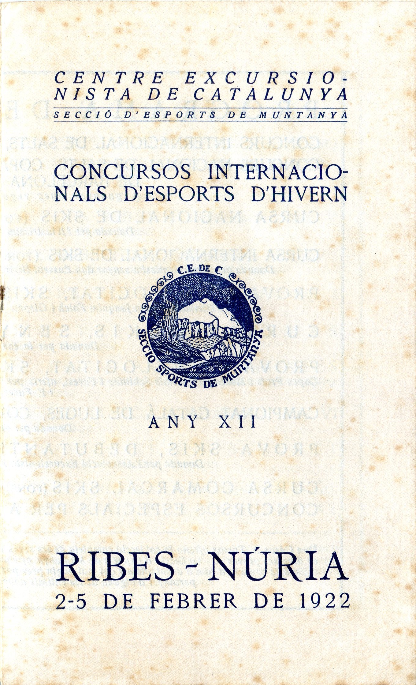 Concursos Internacionals d'Esport d'Hivern : Ribes - Núria : 2-5 de febrer de 1922 - Miniatura 2